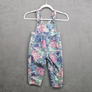 Vintage Guess Kids Floral Denim Overalls Baby Guess USA 3T Cottagecore 90s